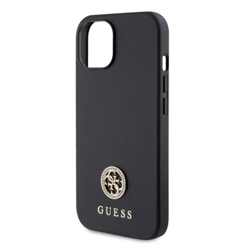 Etui Guess Strass Metal Logo do iPhone 15 Plus - czarne Guess