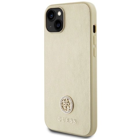 Etui Guess Strass Metal Logo do iPhone 15 Plus - złote Guess