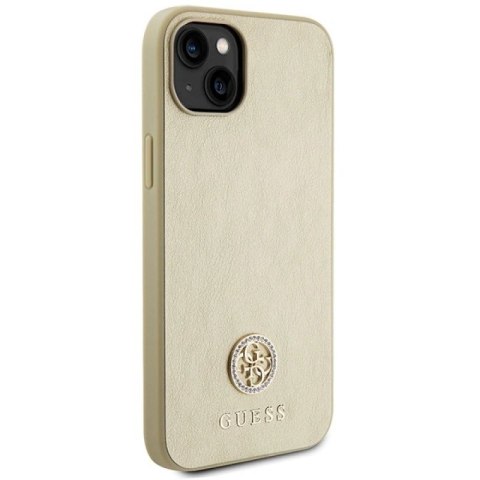 Etui Guess Strass Metal Logo do iPhone 15 Plus - złote Guess