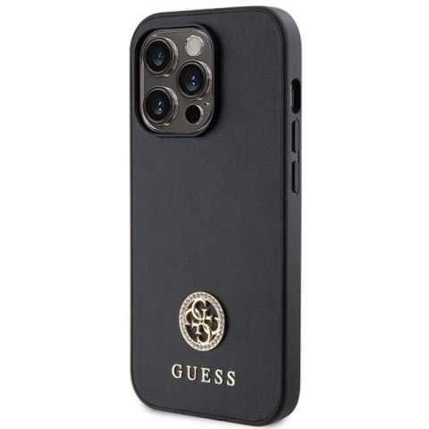 Etui Guess Strass Metal Logo do iPhone 15 Pro - czarne Guess
