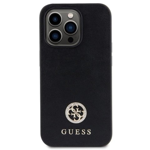 Etui Guess Strass Metal Logo do iPhone 15 Pro - czarne Guess