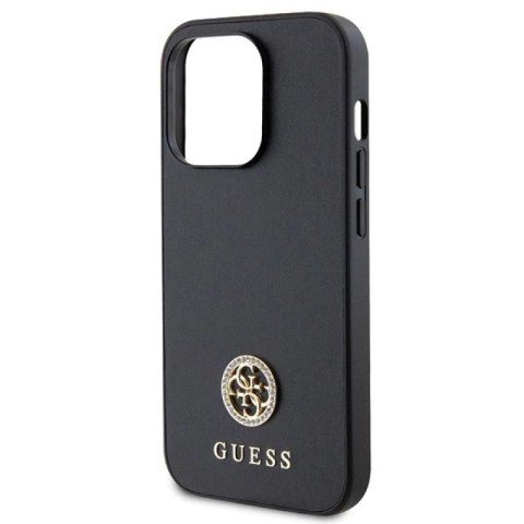 Etui Guess Strass Metal Logo do iPhone 15 Pro - czarne Guess