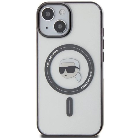 Etui Karl Lagerfeld IML Karl's Head MagSafe do iPhone 15 Plus - przezroczyste Karl Lagerfeld