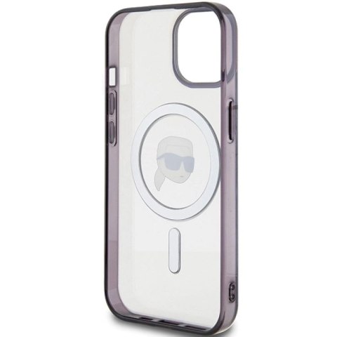 Etui Karl Lagerfeld IML Karl's Head MagSafe do iPhone 15 Plus - przezroczyste Karl Lagerfeld