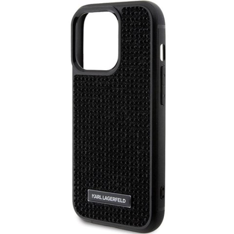 Etui Karl Lagerfeld Rhinestone Logo Metal Plate do iPhone 15 Pro - czarne Karl Lagerfeld