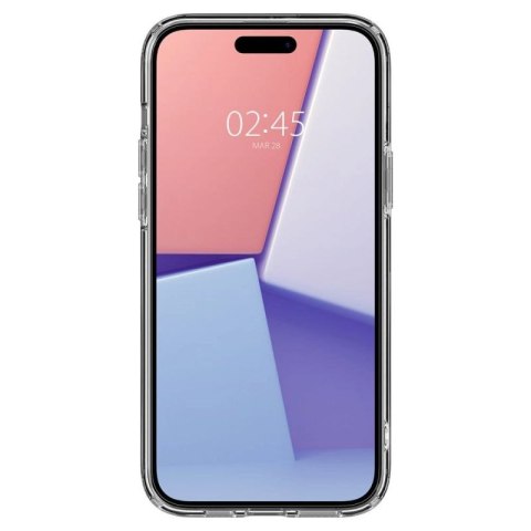 Etui Spigen Ultra Hybrid Mag z MagSafe na iPhone 15 Plus - białe (wzór Zero One) Spigen