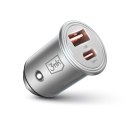 Ładowarka samochodowa 3mk Hyper Car Charger 45W USB-C USB-A - srebrna