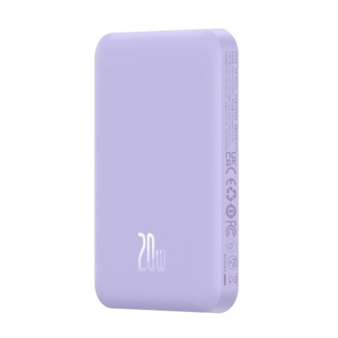 Mini powerbank Baseus 5000mAh 20W + kabel USB-C (20V/3A) - fioletowy Baseus