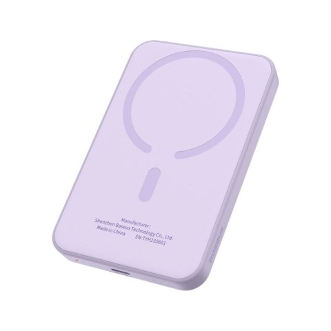 Mini powerbank Baseus 5000mAh 20W + kabel USB-C (20V/3A) - fioletowy Baseus