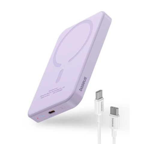 Mini powerbank Baseus 5000mAh 20W + kabel USB-C (20V/3A) - fioletowy Baseus