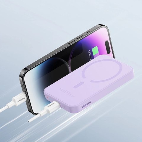 Mini powerbank Baseus 5000mAh 20W + kabel USB-C (20V/3A) - fioletowy Baseus