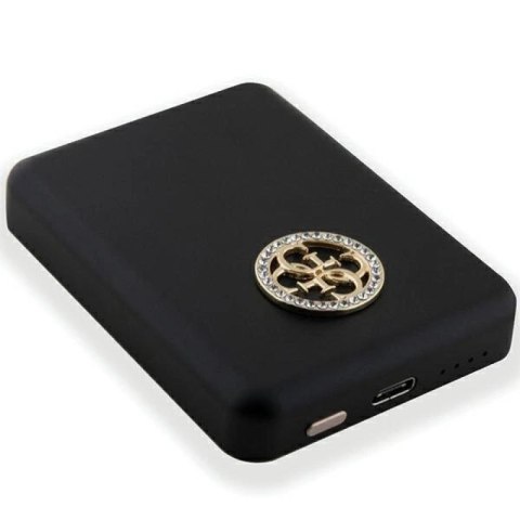 Powerbank indukcyjny Guess MagSafe 4G Strassed Metal Logo 5W 3000mAh - czarny Guess