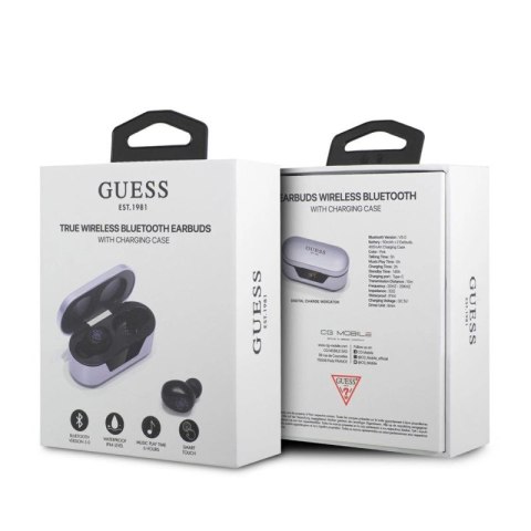 Słuchawki Bluetooth Guess TWS + stacja dokująca - fioletowe Guess
