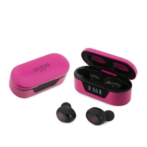 Słuchawki Bluetooth Guess TWS + stacja dokująca - różowe Guess