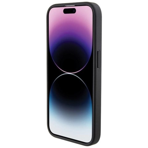 Etui BMW Grip Stand Smooth & Perforated na iPhone 15 Pro - czarne BMW