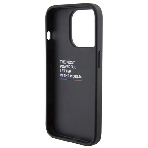 Etui BMW Grip Stand Smooth & Perforated na iPhone 15 Pro - czarne BMW