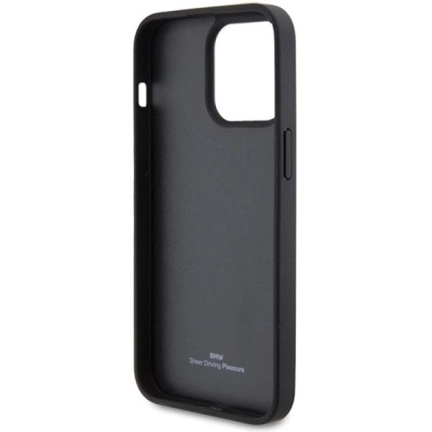 Etui BMW Leather Diamond Pattern na iPhone 15 Pro Max - czarne BMW