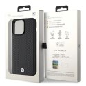 Etui BMW Leather Diamond Pattern na iPhone 15 Pro Max - czarne BMW