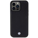 Etui BMW Leather Diamond Pattern na iPhone 15 Pro - czarne BMW