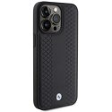 Etui BMW Leather Diamond Pattern na iPhone 15 Pro - czarne BMW