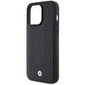 Etui BMW Leather Diamond Pattern na iPhone 15 Pro - czarne BMW