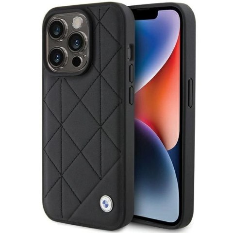 Etui BMW Leather Quilted na iPhone 15 Pro Max - czarne BMW