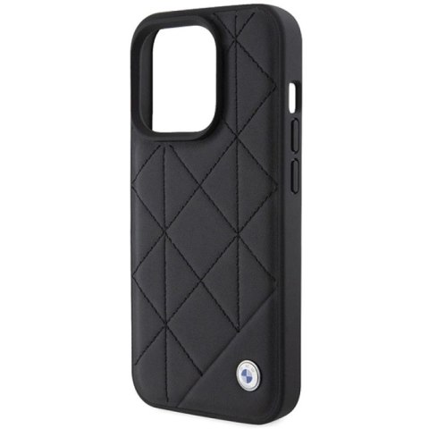 Etui BMW Leather Quilted na iPhone 15 Pro Max - czarne BMW