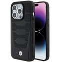 Etui BMW Leather Seats Pattern na iPhone 15 Pro Max - czarne BMW