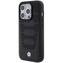 Etui BMW Leather Seats Pattern na iPhone 15 Pro Max - czarne BMW