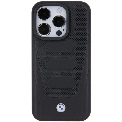 Etui BMW Leather Seats Pattern na iPhone 15 Pro Max - czarne BMW