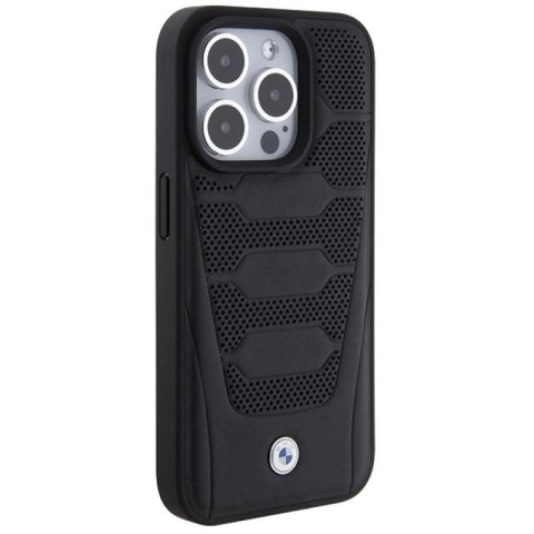 Etui BMW Leather Seats Pattern na iPhone 15 Pro Max - czarne BMW