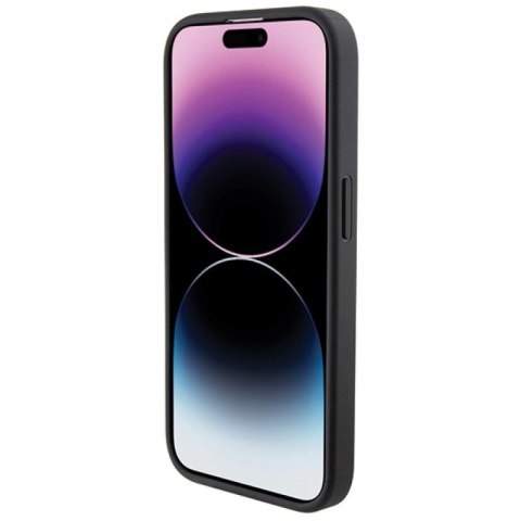 Etui BMW Leather Seats Pattern na iPhone 15 Pro Max - czarne BMW