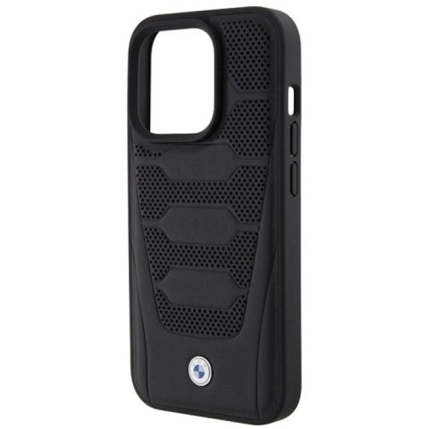 Etui BMW Leather Seats Pattern na iPhone 15 Pro Max - czarne BMW