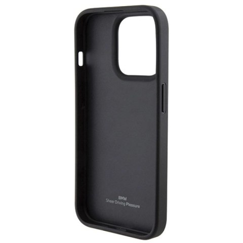 Etui BMW Leather Seats Pattern na iPhone 15 Pro Max - czarne BMW
