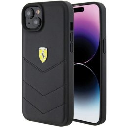 Etui Ferrari Quilted Metal Logo do iPhone 15 Plus - czarne Ferrari