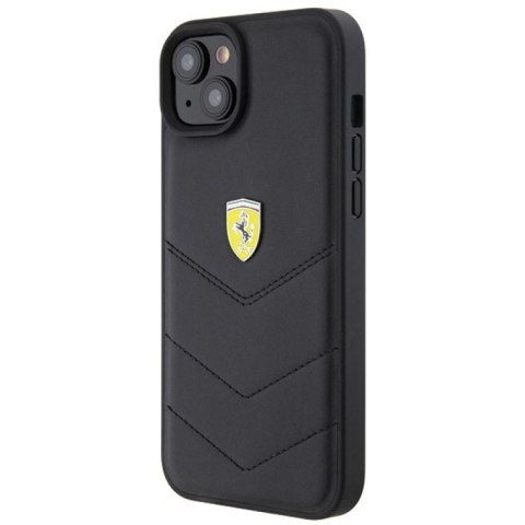 Etui Ferrari Quilted Metal Logo do iPhone 15 Plus - czarne Ferrari