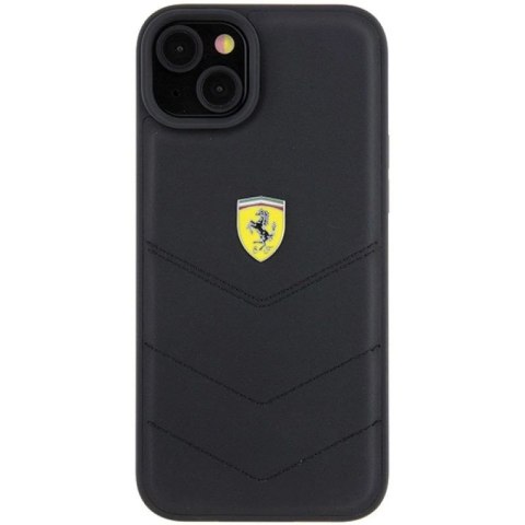 Etui Ferrari Quilted Metal Logo do iPhone 15 Plus - czarne Ferrari
