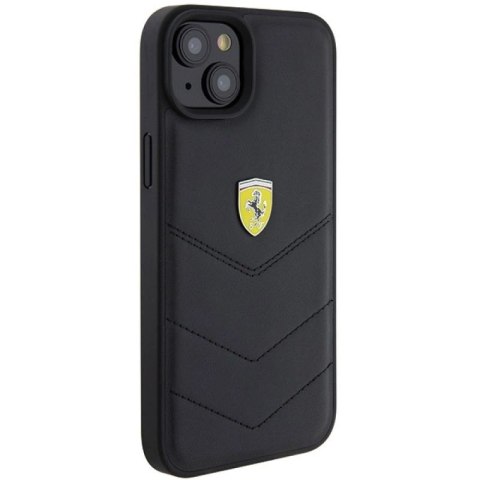 Etui Ferrari Quilted Metal Logo do iPhone 15 Plus - czarne Ferrari
