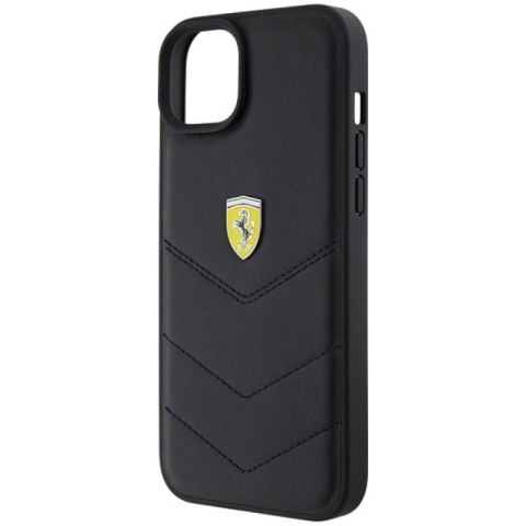 Etui Ferrari Quilted Metal Logo do iPhone 15 Plus - czarne Ferrari