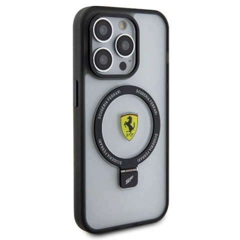 Etui Ferrari Ring Stand 2023 Collection MagSafe na iPhone 15 Pro - przezroczyste Ferrari