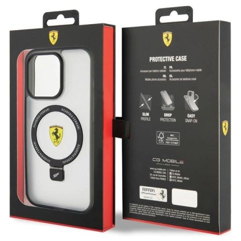 Etui Ferrari Ring Stand 2023 Collection MagSafe na iPhone 15 Pro - przezroczyste Ferrari