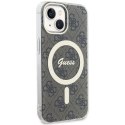 Etui Guess IML 4G MagSafe na iPhone 15 Plus - brązowe Guess