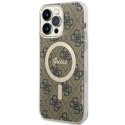 Etui Guess IML 4G MagSafe na iPhone 15 Pro Max - brązowe Guess