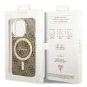 Etui Guess IML 4G MagSafe na iPhone 15 Pro - brązowe Guess