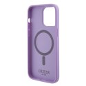 Etui Guess Saffiano MagSafe do iPhone 15 Pro - fioletowe Guess