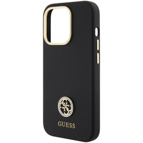 Etui Guess Silicone Logo Strass 4G do iPhone 15 Pro - czarne Guess