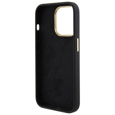 Etui Guess Silicone Logo Strass 4G do iPhone 15 Pro - czarne Guess
