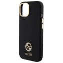 Etui Guess Silicone Logo Strass 4G do iPhone 15 - czarne Guess