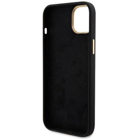 Etui Guess Silicone Logo Strass 4G do iPhone 15 - czarne Guess