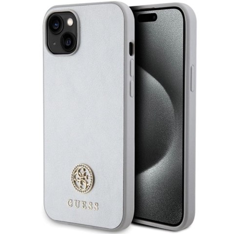 Etui Guess Strass Metal Logo do iPhone 15 Plus - srebrne Guess